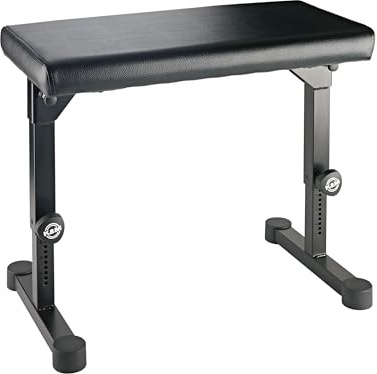 K&M 14087 Klavierbank Schwarz – Stahl, Kunstleder – Polstersitz, breite Sitzfläche – Höhenverstellbarer Keyboard-Sitz