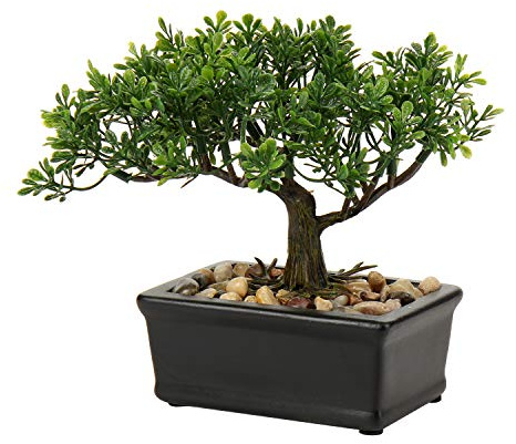 Artificial Bonsai Tree Juniper Faux Plants Indoor Small Fake Plants Decor with Ceramic Pots for Home Table Office Desk Bathroom Shelf Bedroom Living Room Farmhouse Decorations