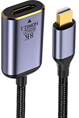NFHK Mini DisplayPort 1.4 Fuente a HDMI 2.0 Display 8K 60Hz UHD 4K Mini-DP a HDMI macho Cable adaptador de monitor