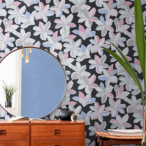 Tapete Floral Schwarz Silber - Livingwalls House of Turnowsky 389081 - Tapete Floral Vliestapete - 10,05 m x 0,53 m Made in Germany