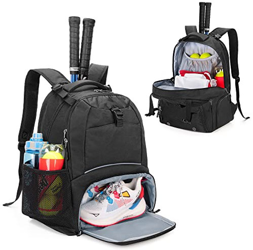 DSLEAF Tennisrucksack für 2 Schläger, Tennistasche mit separatem belüftetem Schuhraum für Tennis,Pickleball,Badminton,Squashschläger und Zubehör