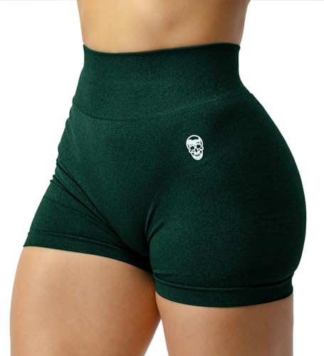 Gymreapers Seamless Shorts Infinity High Waist Biker Workout Scrunch Shorts for Women Athletic Gym Running Pilates Yoga Sport Short (Reef)