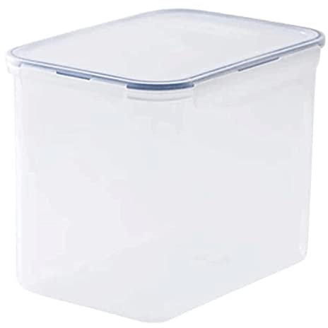 PACUM Plástico transparente, panera de gran capacidad de 4,6 l, con tapa, caja de almacenamiento de pan, almacenamiento de pan grande vision