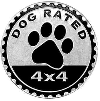 GLSOWEE Dogs Badge Rated Car Emblem, 4 x 4 3D Metal Car Badge Decal Sticker | Runde Emblem-Aufkleber, lustige Auto-Außen-Embleme, passend für Wrangler-Fahrzeuge, LKWs, SUVs, Wohnmobile