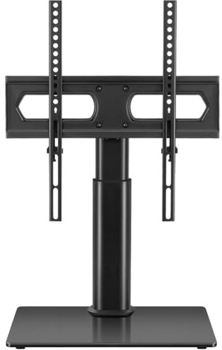 FURWOO Adjustable Table tv Stand Single Computer Monitor Stand with Tempered Glass Base for 27-65 screen