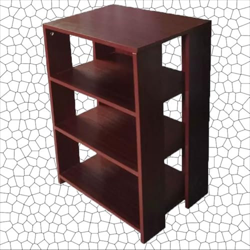 ZIUSFAC Meuble Stéréo Audio/Vidéo Rack HiFi Armoire D'équipement Support AV Media À 3/4 Etagères Meuble Rack Multifonctionnel Media Stand Coin Tour De Support Audio(Teak,4 Tier)