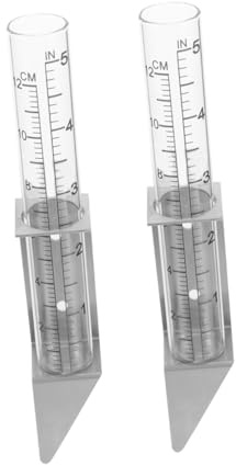 CAXUSD 2pcs Rain Gauge Holder for Outdoor Garden Stainless Steel Rack Bracket Easy to Install Weatherproof Accurate Rain Measurement Tool
