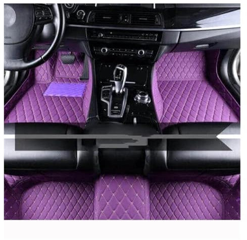 rutschfeste Fussmatten Auto-Matten Für Peugeot Für 3008 Für P84 2017~2023 Leder-Bodenmatten-Teppiche Schutzpolster Teppiche Innenteile Autozubehör 2018 2019 Automatten(Lila)