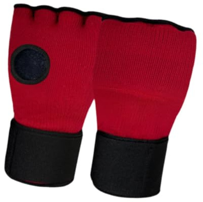 Amagogo Gants intérieurs de Boxe pour Enfants, Mitaines de Kickboxing, équipement élastique sous Les Mitaines, Protection des Mains, Gants Demi-Doigts pour, Rouge