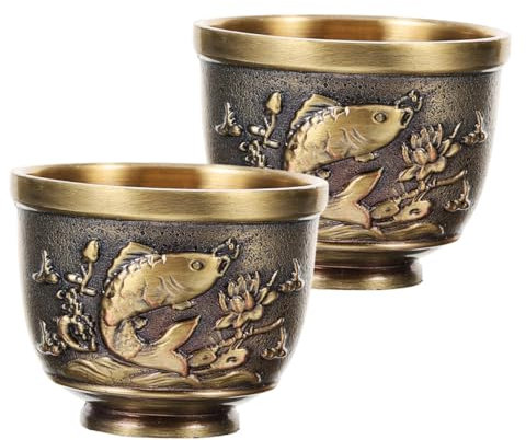 COLLBATH Tazze Da Tè in Lega Di Zinco Stile Antico Cinese Per Vino E Tè Design Vintage Tazze Multifunzione Infusione Per Decorazione E Festività