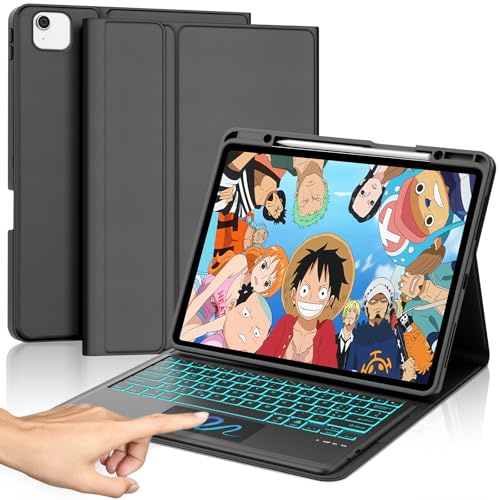 SENGBIRCH Funda teclado con Trackpad para iPad Air 13 M3 2025/ Air 13 M2 2024, italiano QWERTY, retroiluminación de 7 colores Bluetooth magnética desmontable teclado para iPad Air 13 M3/M2, negro
