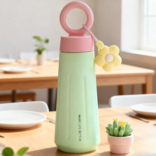 Disoza 450 ml Termosmugg Grön Kaffekopp To Go Med Lock, Kaffemugg To Go Mugg Med Lock