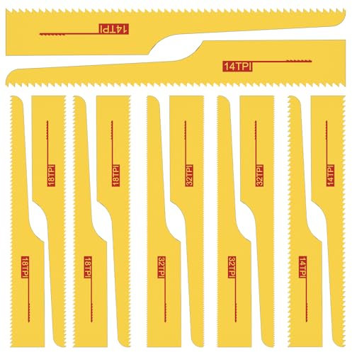 12 hojas de sierra sable 14T/18T/32T, material bimetálico, hojas de sierra de sable, corte rápido y preciso, hojas de sierra sable, metal para metal, plástico, madera