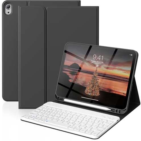 ZOPSGYU Custodia per tastiera per iPad Air 11 pollici 2025/2024 (M3/M2, 7a/6a generazione), Air 5a/4a generazione 2022/2020 10,9 pollici, con portapenne, Bluetooth staccabile magnetico, spegnimento