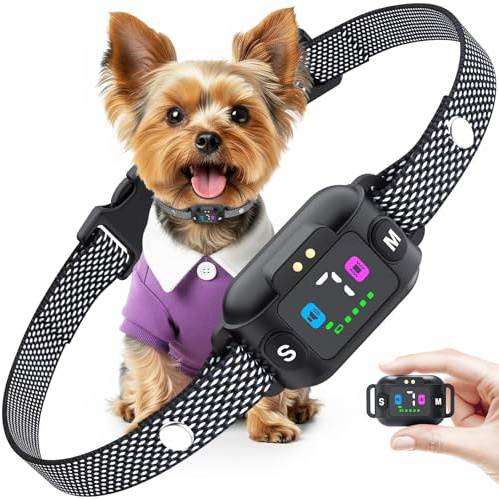 Collar Antiladridos para Perros - Collar Adiestramiento con 7 Niveles de Sensibilidad Ajustables, Recargable 3 Modos de Eficiente, Impermeable IP67 Cuello Perros Pequeños y Grandes (Negro)