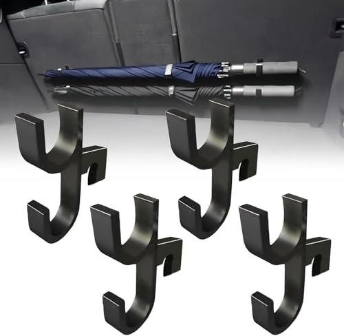 WujialingMM 4pcs Car Umbrella Hook,2025 New Universal Car Trunk Umbrella Hooks,Cars Umbrella Holder Clip Hook,Auto Trunk Umbrella Hook,No Drilling,Stable Installation,Suitable for Any Cars