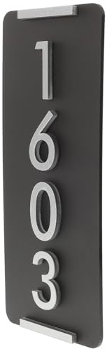 FIXOSHEE House Number Sign Plaque Thick Address Plate for Outside Walls and Mailboxes Weather-Resistant Door Number Sticker for Office Home Apartment Easy to Install Brick Whitewashed