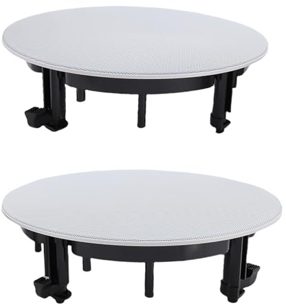 Topiky Lot de 2 Grilles de Haut-Parleur de Plafond Rondes Magnétiques avec Base de Montage pour Haut-parleurs Muraux de Voiture, Home Cinéma, Installation Murale au Plafond, Diamètre