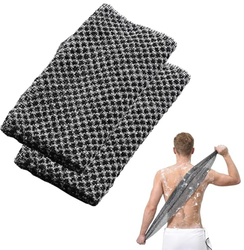 Serviette de douche exfoliante ecovia en fibres de bambou et charbon actif – Exfoliation douce, séchage rapide, usage quotidien (2)