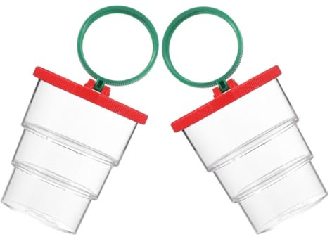 TOYANDONA Caja de Observación de Insectos 2 Unidades, Caja Lupa Roja para Exploración al Aire Libre, Material Seguro, Adecuado para Experimentos Científicos y Aprendizaje Educativo