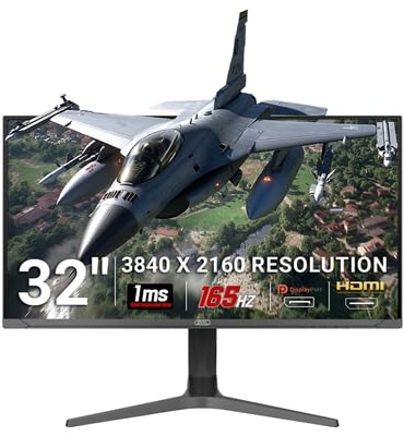 piXL CM32G7 32 Inch 144Hz 4K Widescreen IPS Gaming Monitor with AMD FreeSync & Nvidia G-Sync, 3840 x 2160 Resolution, 1ms Response Time, 144Hz Refresh Rate, HDMI, DisplayPort, USB-C, USB-A, RGB Light