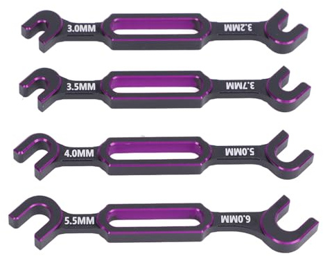 Generic High Strength RC Wrenches Seamless Adjustments of Tie Rods for RC Trucks, Finely Crafted Turnbuckle Remover for Robots (Purple)