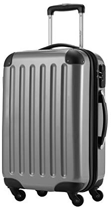 Hauptstadtkoffer Alex - Handgepäck Koffer 55x38x23 cm, 42 L, Zahlenschloss, erweiterbarer Hartschalen Trolley aus PC ABS, 3,2 kg, 4 Doppelrollen, Silber