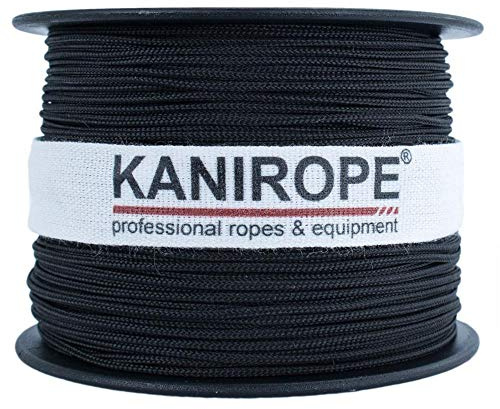 Kanirope® Polyesterseil Seil Polyester POLYBRAID 1mm 100m Schwarz 12-fach geflochten