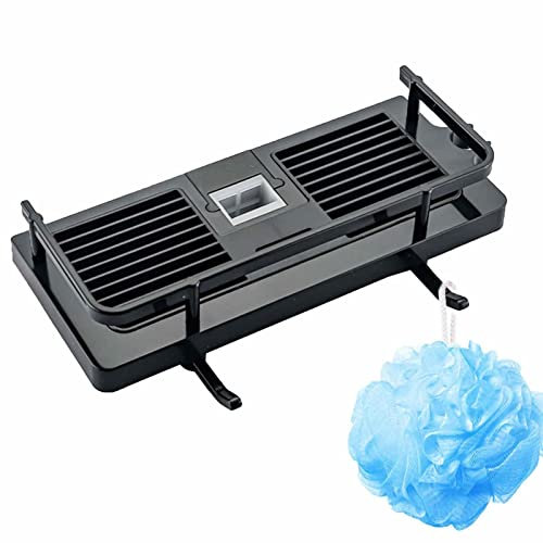 haoying Mensola per Doccia | Mensola Regolabile per Barra di Scorrimento per Doccia - Vaschetta portaoggetti per Bagno Design di drenaggio Vassoio portaoggetti per cucine domestiche Hotel