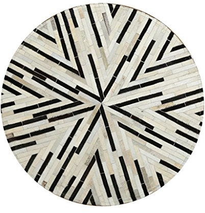 YF Carpet YFF-Teppiche Persönlichkeit Geometrische Muster Teppich Kuhfell Runde Teppiche Wohnzimmer Sofa Tee Tischsets Baby Krabbeln Mat Wohnzimmer/Schlafzimmer/Arbeitszimmer/Restaurant pad