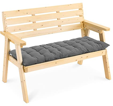JEMIDI Bankauflage Sitzkissen für Bank - 120x40cm - Auflage Kissen Palettenkissen - Polsterauflage für Gartenbank Hollywoodschaukel - Grau