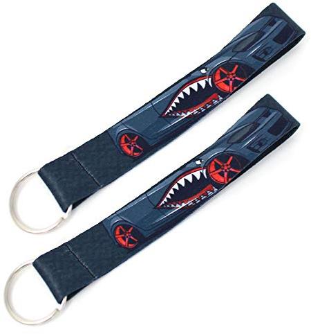 VmG-Store 2er Set Tuning Schlüsselband Schlüsselanhänger Auto Car Zubehör Dub Anhänger (2X Shark Mouth)