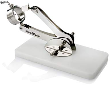 Hidalgo Jamonero Steelblade articulado Giratorio 360º INOX y Base Polietileno Blanco