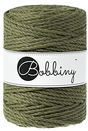 Bobbiny XXL Makramee-Schnur (Avocado), 3-lagig, 5 mm, 100 m