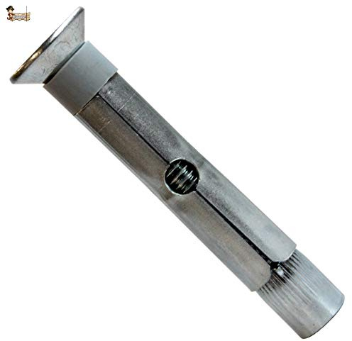BricoLoco Taco anclaje metálico acero cincado 10.9 de expansión con tornillo DIN 7991 cabeza avellanada. Para pared, techo, suelo, trx, toldo... (50, 10x100 (para broca 12 mm.))