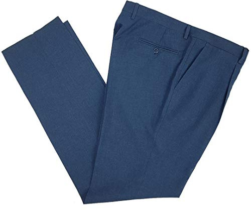 N+1 Pantalone Uomo Classico in Fresco Lana Elegante Vita Alta Gamba Larga 46 48 50 52 54 56 58 60 (48(88cm) - Avion)