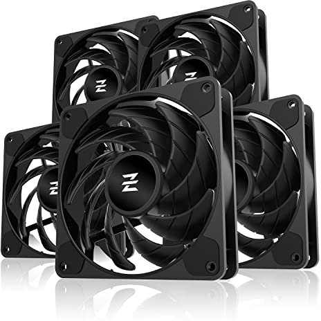 EZDIY-FAB Cube Fan Pro 120mm PC-Gehäuselüfter,Hochleistungslüfter,Sehr Leiser Motor,Computerkühlungslüfter,1200 U/min,3Pin Anschluss-5Pack-Schwarz