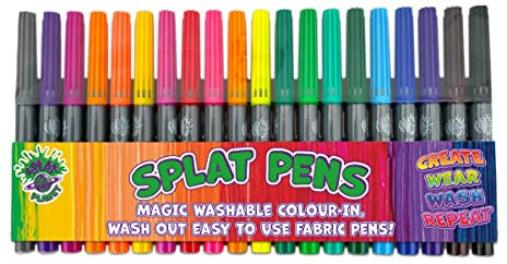 Splat Planet Magic Fabric Stifte 20 Ungiftige, Waschbare Zauberstifte – Färben Sie Ihr Eigenes T-shirt Und Waschen Sie Es Aus. Farben Auf Allen Stoffen Und Papieren. Non-permanente Textilstifte