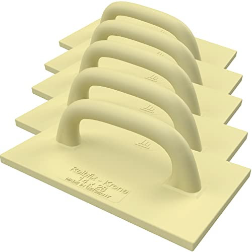 Kronen Hansa Lot de 5 planches à râper en polyuréthane pour maçons et carreleurs (planche à râper en plastique pour lisser, râper et équilibrer le brossage, longue durée de vie, épaisseur 15 mm, 280