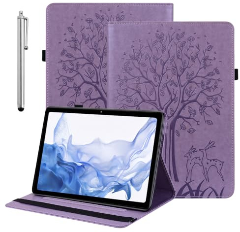 BOLELAW Hülle für Samsung Galaxy Tab A 10.1 2016 (SM-T580/T585) – Stoßfest PU Leder Folio Case mit Stifthalter, Kartenfächern & Standfunktion, Lila