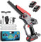 Mini Tronconneuse a Batterie 8 Pouces, Tronconneuse Electrique Sans Fil, Tronçonneuse à Main Pour La Coupe Du Bois, Les Branches D'arbres, L'élagage, La Cour, Jardin, 2* batterie