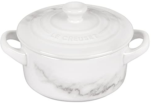 Le Creuset stengods 8 oz. Mini runda, marmor kollektion kokotte