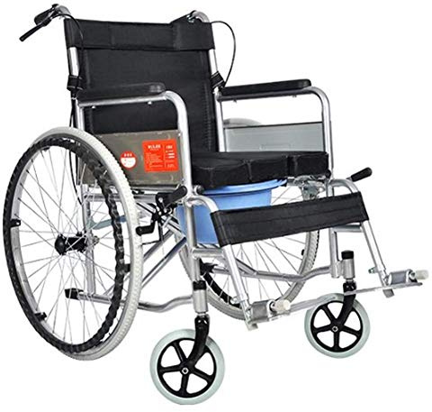 CLoxks Fauteuil Roulant,Pliant Conduite Médical, avec Toilettes Multi-Fonctions Portable Personnes Âgées Handicapées Marchepied