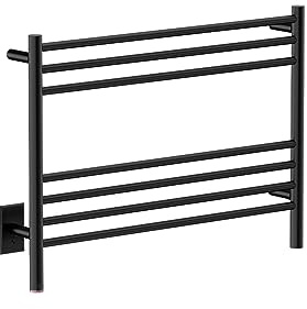 Natural 7 Bar 32inch Straight Heated Towel Rack with PTSelect Switch - Matte Black