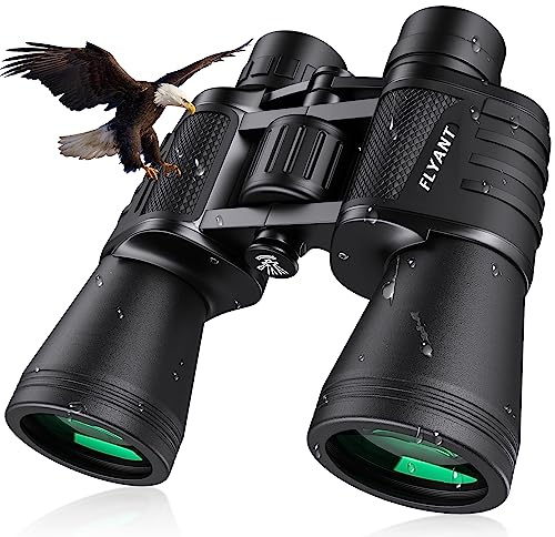 20x50 High Powered Binoculars for Adults, Waterproof Compact Binoculars with Low Light Vision, Ideal Essenstials for Travel Camping Bird Watching Cruise Hunting Football Games (Carrying Bag Included)