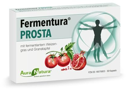 Fermentura® Prosta – Prostata Komplex Kapseln mit Kürbiskern, 1er-Pack | 30 Prostata Kapseln | Fermentiert & Vegan | mit Kürbiskern, Granatapfel, Weizengras, Zink & Selen