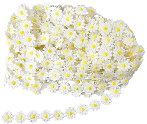 Decorazione Di Margherite Piccole 15 Yard, Pizzo Ricamo Margherite, Accessori Per Artigianato Fai da te, Tessuto Da Cucito, Decorazione Applique, Decorazione Regalo
