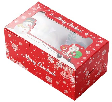 TsunNee 20PCS Christmas Muffin Boxes Cupcake Boxes 2 Hole Cupcake Carrier with Inserts, Xmas Treat Boxes Gift Boxes, Cookies Gift Baking Boxes for Christmas Pastries Brownies Party Supply