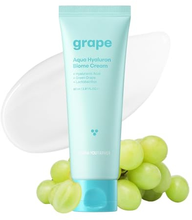 THANKYOU FARMER Grape Aqua Hyaluron Biome Cream 80ml - 10 Types Hyaluronic Acid Moisturizer Gesicht, Vegan, Dermatologist Tested, Non-comedogenic