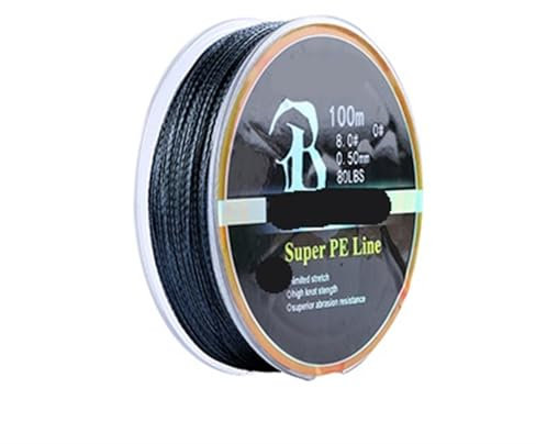LPHFDCS Geflochtene Angelschnur 4 stränge 100m Geflochtene Angelschnur Super PE Linie Multifilament Angelschnur Glatte Angelschnur Geflochten(Black,3.0)